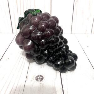 Murano Hand Blown Glass Grape Cluster Grapes Decoration Purple Vintage